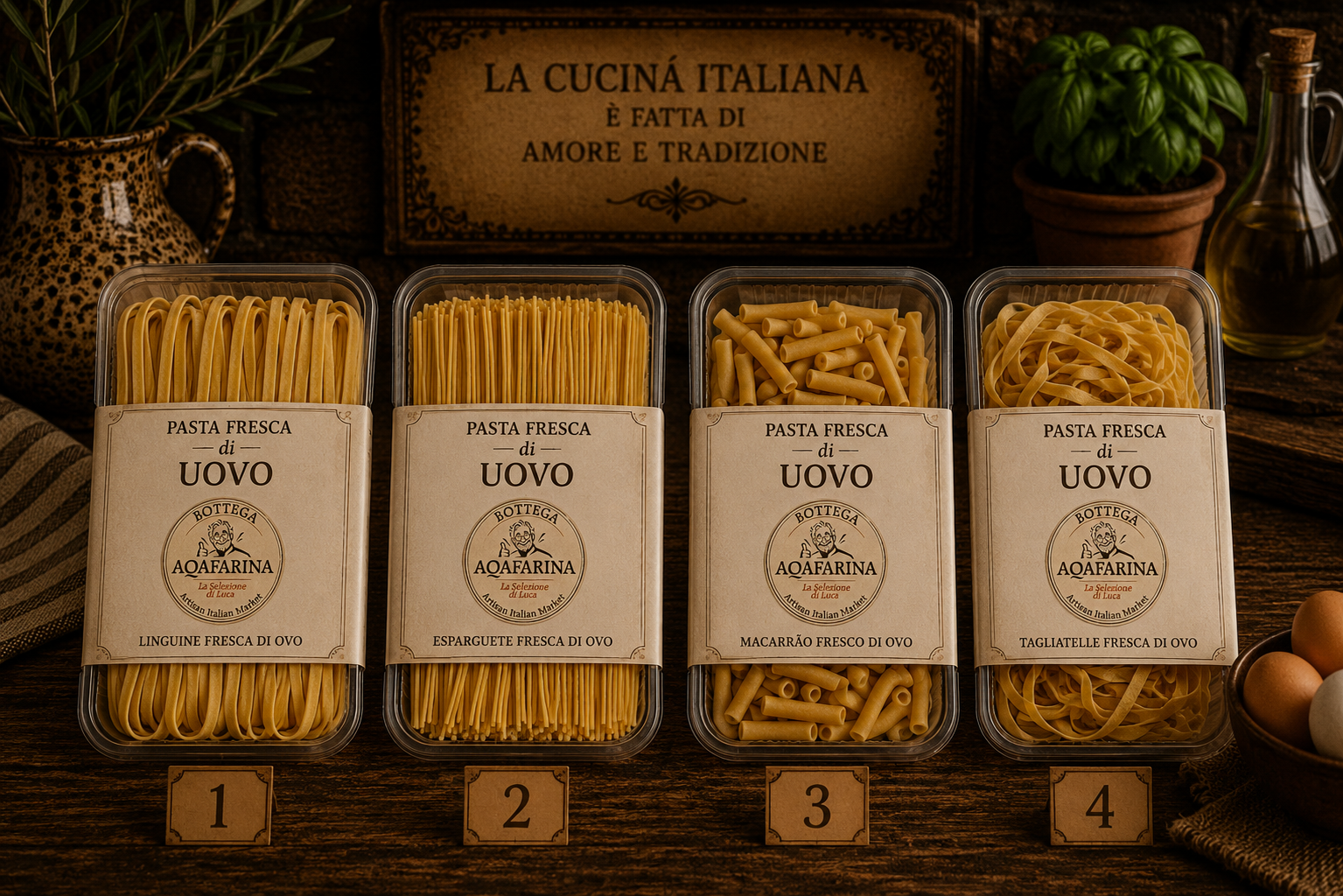 Aqafarina fresh pasta and house sauces